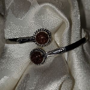 Genuine Sunstone Sterling Silver Bracelet